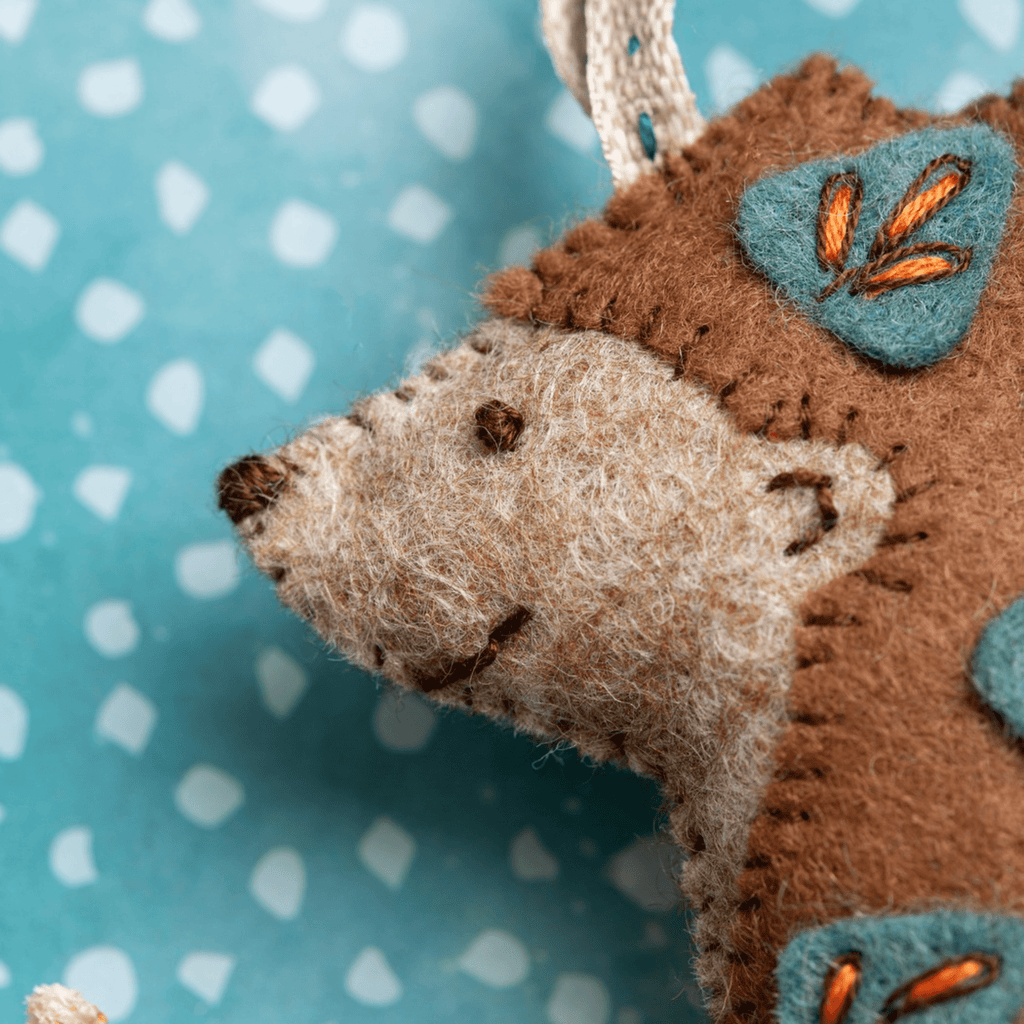 Folk Embroidered Hedgehog Felt Craft Mini Kit