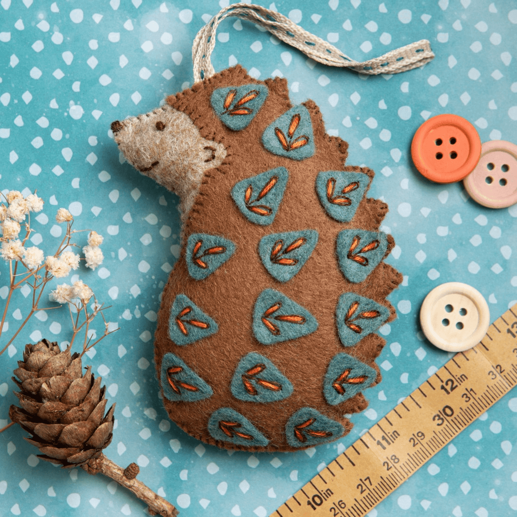 Folk Embroidered Hedgehog Felt Craft Mini Kit