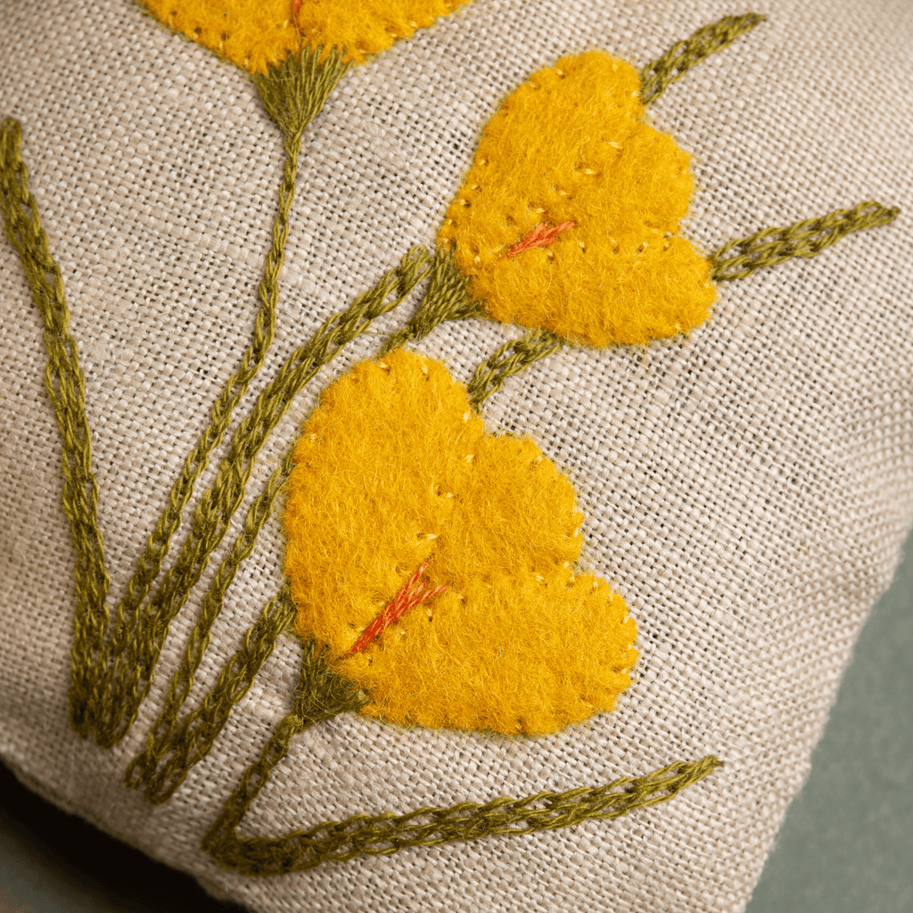 Linen Lavender Bags Embroidery Kit - Spring Garden